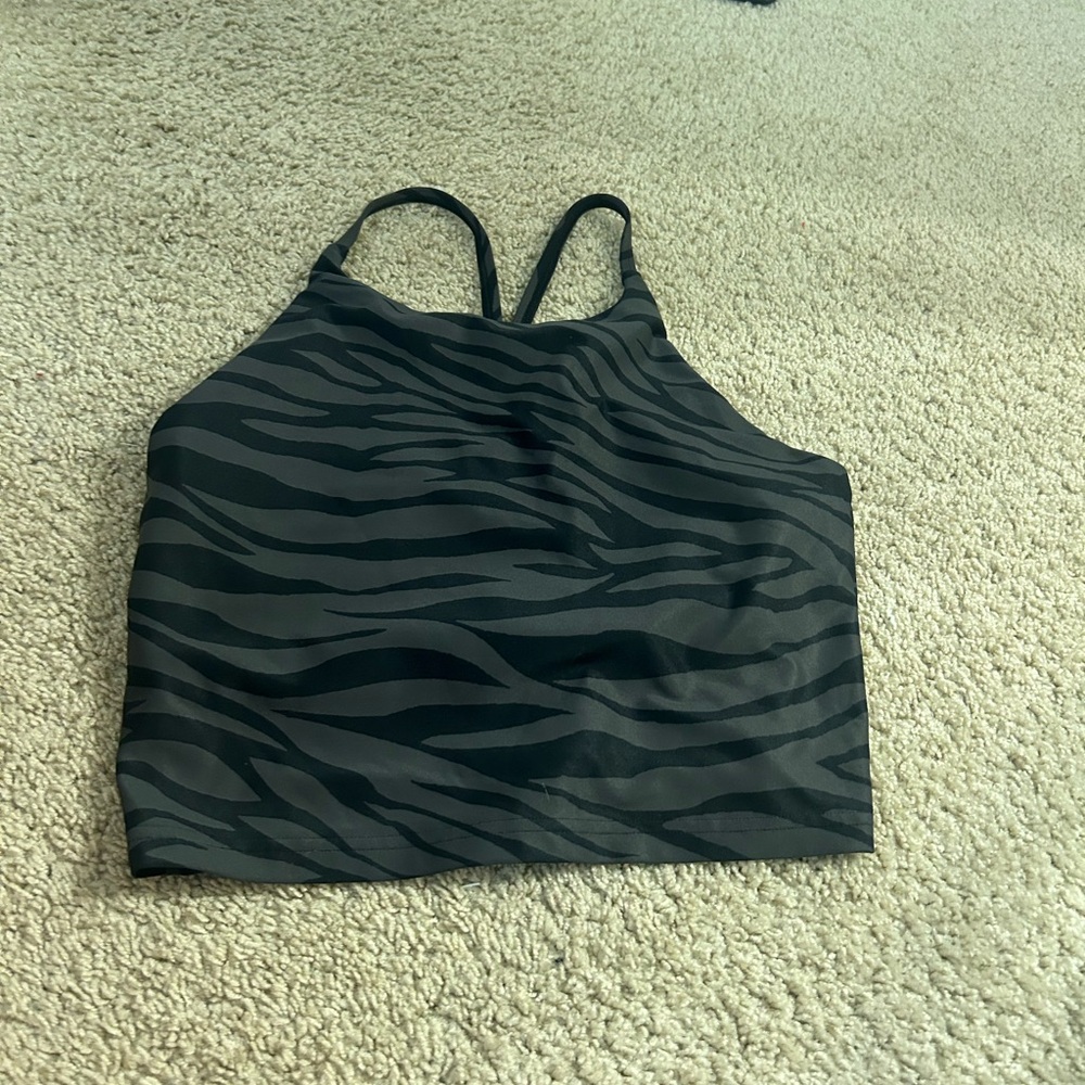 Black and Gray Zebra Print Crop Top
